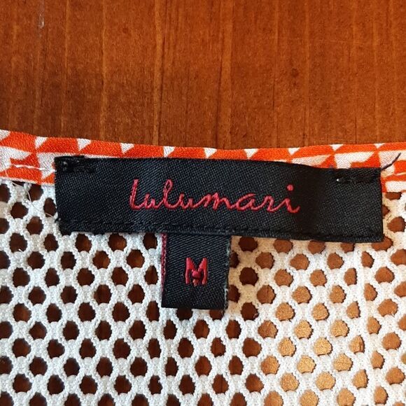 Lulumari Size M Orange and White Flowy Tank Top - Picture 5 of 8